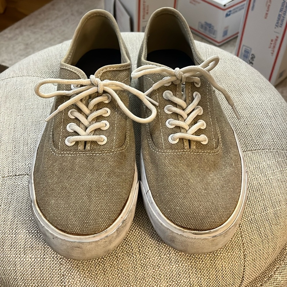 Nautica Men's Beige Canvas Boat Shoes 9.5